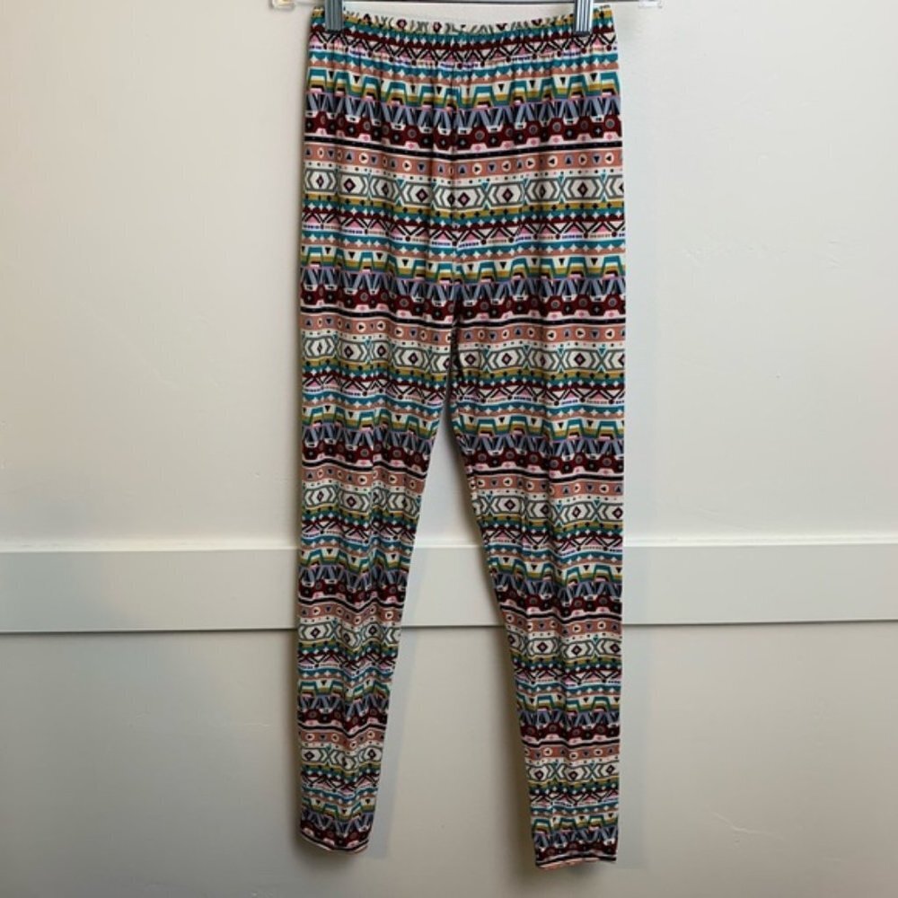 USA Brand Multicolor Abstract Design Leggings
